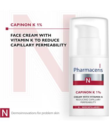 Pharmaceris N Capinon K 1% Cream with Vitamin K Cream for Sensitive Skin Reduces Redness Skin Moisturiser Soothing Cream - 30 ml - Buy Online on GoSupps.com