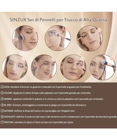 SINZUX Makeup Brushes Set 18 Makeup Brushes Set Soft Synthetic Contour Blush Eyeshadow Concealer Foundation Makeup Brush Set with Sponge and Blender Beauty - Buy Online on GoSupps.com