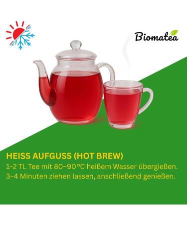  Biomatea Biomatea Sonnenkuss Tea | 100 g Fruity and Floral Herbal Tea Blend with Lemon Balm Pomegranate Flower and Rosebud | for 30 Cups | Wellness Flower Tea | Bottled in Germany - Buy Online on GoSupps.com