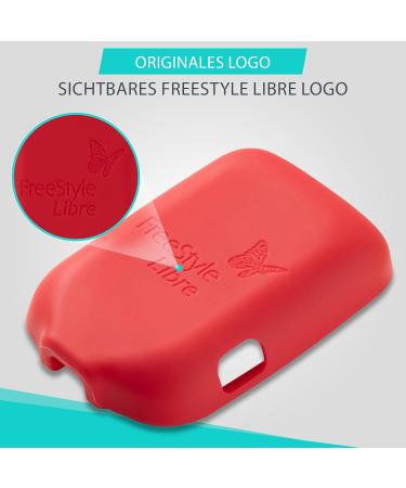 Patchinga Soft Silicone Protective Cover for Freestyle Libre Reader 1 2 & 3 | Shockproof & Anti-Slip - 9 Colors Available (Red) - Buy Online on GoSupps.com