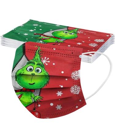 100Pcs Kids Grinch Disposable Face_Mask - Christmas Childrens Face_Mask Assorted Colors Design Boys Girls 3-Ply Face_Covering (Grinch I) - Buy Online on GoSupps.com