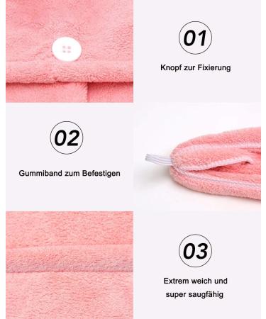 Shop Lumimi 2 Set Microfiber Haarurban Head Towels - Extra Absorbent Fast-Drying Fluffy with Button Clasp | Light Pink & Light Blue | International Shipping Available - Buy Online on GoSupps.com