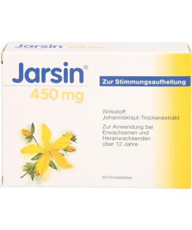 Jarsin 450 mg with slight depressed moodsVegetable mood lighter with St. John's wort dry extract |For adults and adolescents aged 12 and over60 excessive tablets