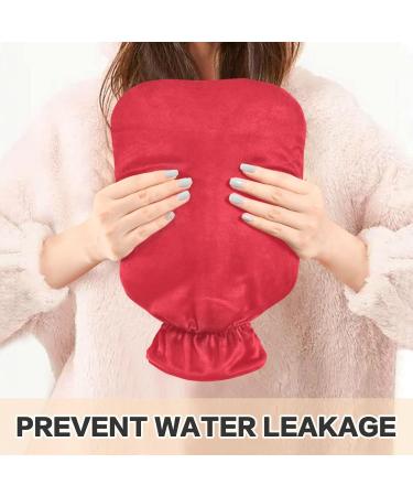 Red Hot Water Bottle with Cover - 2L Heating Bottle for Pain Relief & Hand Warming | International Shipping - Buy Online on GoSupps.com