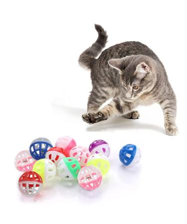jiuhao Cat Toy Balls with Bell Cat Bell Ball Toy Jingle Bell Cat Toy Interactive Plastic Cat Toy Ball for Indoor Play Activity Chase Training Kitten Toys 12PCS - Buy Online on GoSupps.com