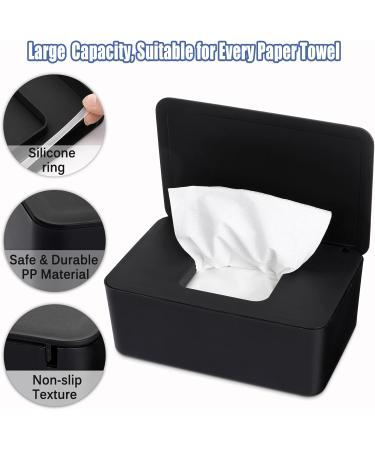 Premium Black Wet Wipes Box | On-the-Go Baby Wet Wipe Storage | Damp Toilet Paper & Napkin Holder for Home & Office - Buy Online on GoSupps.com