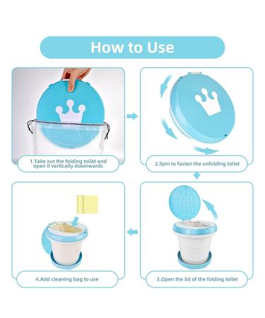 INSOUR 2 in 1 Portable Potty for Toddler Travel - Baby Potty Training Toilet Seat for Car, Camping & Indoor Use | 9.84 Inch Emergency Potty - Buy Online on GoSupps.com