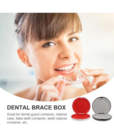 Fomiyes Silicone Tooth Clip Holder - Orthodontic Prosthesis Case | 2 Pack Retainer Storage Box | Black & White | 8.5x8.5 cm & 5x2.8 cm - Buy Online on GoSupps.com