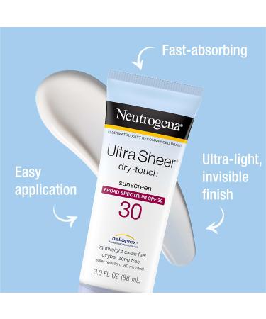 Neutrogena Ultra Sheer SPF 30 Sunscreen Lotion Pack of 3 - 3 fl. oz Travel Size - Buy Online on GoSupps.com