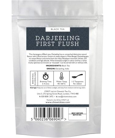 Darjeeling First Flush Premium Loose Leaf Black Tea - Chiswick Tea Co - 250g - Buy Online on GoSupps.com