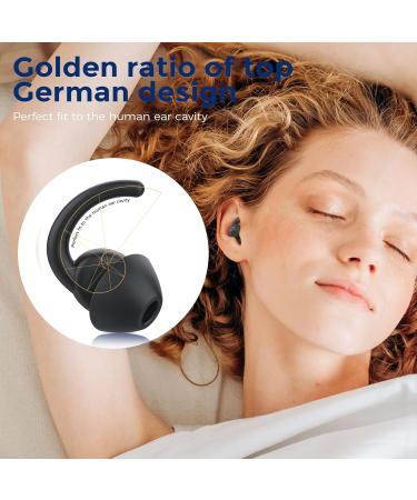 Noise Cancelling Ear Plugs for Sleeping - BUENSUENO Reusable Silicone Earplugs (2 Pairs) with Travel Case for Sleep Work Swimming & Concert - HM Orange & Dark Black - Buy Online on GoSupps.com