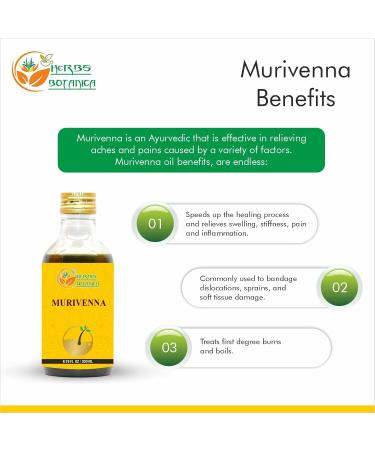 Herbs Botanica Murivenna Oil | Ayurvedic Herbal Oil for Joint & Muscle Relief | Treat Sprains & Cramps | 200ml - Buy Online on GoSupps.com