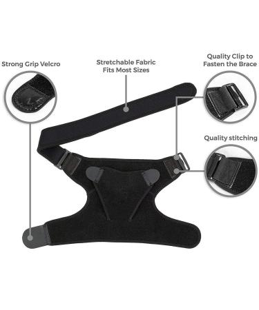 Shoulder Brace for Torn Rotator Cuff & Dislocation - Pain Relief Support Wrap - Adjustable Sling - Black - Buy Online on GoSupps.com