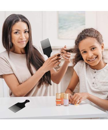 Smooth Plastic Afro Pick Comb - Hairdressing Styling Tool for Natural Curly Hair - Black - Buy Online on GoSupps.com