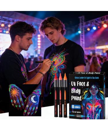 Washable Body Markers | 18 Temporary Fluorescent Sweat-Resistant and Safe | Body Art Markers for Kids and Adults | For Concerts Theme Parties and Events - Buy Online on GoSupps.com