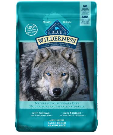Blue Buffalo Wilderness High Protein Grain Free Natural Adult Large Breed Dry Dog Food Salmon 10.8kg bag Large Breed Salmon High Protein Grain Free