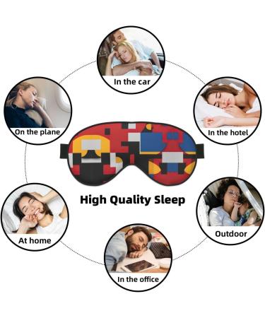 Ultra-Soft Light-Blocking Eye Mask - Composition in Red Yellow Blue & Black for Comfort & Restful Sleep - International Shipping Available - Buy Online on GoSupps.com