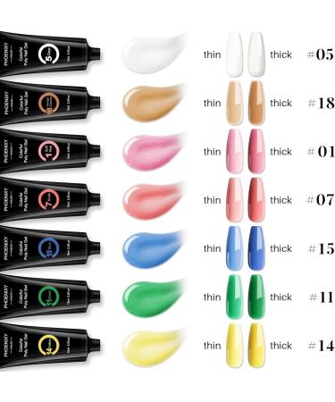 Phoenixy Poly Nail Gel Kit - 7 Colors | Nail Extension Gel Set with UV LED Lamp | Manicure Starter Gift for Women - Buy Online on GoSupps.com