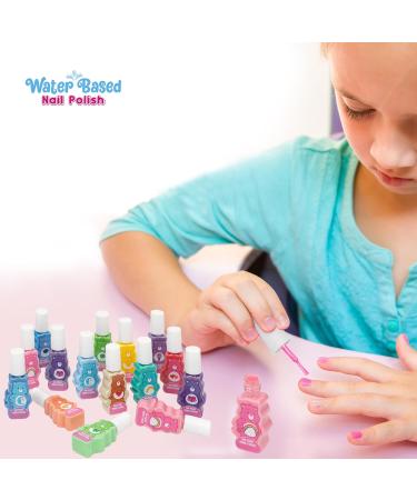 Care Bears Non-Toxic Nail Polish Set for Kids | 15 pcs with Stickers & Toe Spacers | Peelable & Quick Dry | Perfect Birthday Gift for Ages 3+ by Townley Girl - Buy Online on GoSupps.com