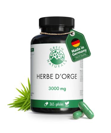 Herbe d'orge g lules naturelles et pures - Dosage lev : 3.000 mg avec extrait 10:1-365 capsules (3 mois) - Qualit premium d'Allemagne - V gan et test en laboratoire - Green Naturals