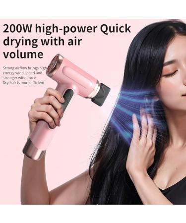 Cordless Hair Dryer 200W High Speed Low Noise Portable Blow Dryer USB Rechargeable Hot Cold Blow Hair Dryer with Nozzle for Home Travel Students (US Plug 100 240V) US Plug 100 240V Roseate - Buy Online on GoSupps.com