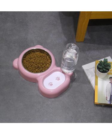 Azwraith Double Dog Cat Bowls Set with Automatic Water Dispenser - Pink - Buy Online on GoSupps.com