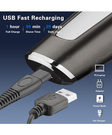 Electric Razor for Men 3D Rotary Shaver with Pop-Up Trimmer Wet and Dry Shaving IPX7 Waterproof Shaver Rechargeable Electric Men's Shaver Cordless Razors Beard Trimmer Fast Recharging (Black) - Buy Online on GoSupps.com