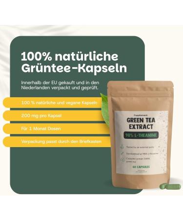  Cupplement Green Tea Extract Capsules 98% L-Theanine 500mg Per Capsule (Multipack) - Buy Online on GoSupps.com
