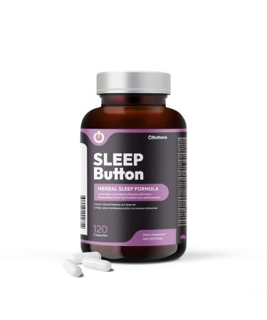 BUTTONS Sleep Button No Melatonin Natural Sleep Aid with Magnesium Probiotics Lemon Balm and Passionflower 120 Capsules 60 Days Supply