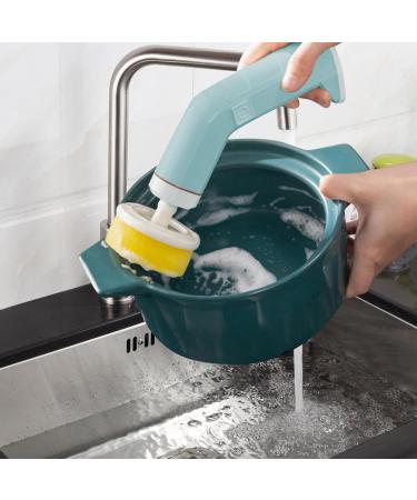 Compact Handheld Scrubber Cordless Scrubbers Waterproof Electric Cleaning Brushes with 2 Adjustable Speed Power Cleaning Scrubber with 4 Replaceable Heads Cordless Scrubbers for Kitchen Blue - Buy Online on GoSupps.com