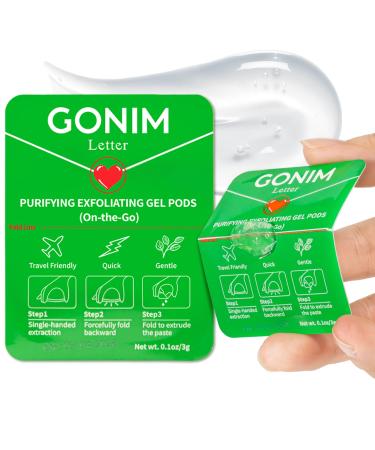GONIM Exfoliating Facial Cleanser with Hyaluronic Acid Exfoliating Face Wash Oil-Free Gentle Face Exfoliator Pore Cleaner Non-Comedogenic Face Scrub Peeling Gel Weekly Dead Skin Remover 15count