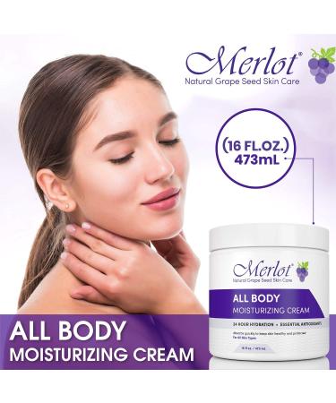 Merlot Moisturizing All Body Cream for All Skin Types | 16 oz | Hydrating Skincare for Everyone - Buy Online on GoSupps.com