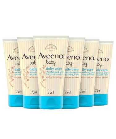 Aveeno Baby Daily Care Moisturising Lotion for Sensitive Skin Unscented 6 x 75ml 75ml Lotion