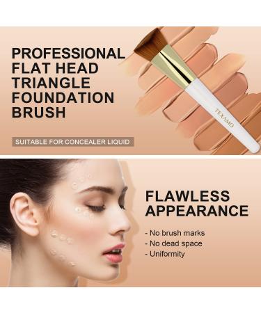 Shop TEXAMO White Jade Stone Foundation Brush - Perfect for Liquid Cream & Powder Blending | Flawless Makeup Brush International Shipping - Buy Online on GoSupps.com