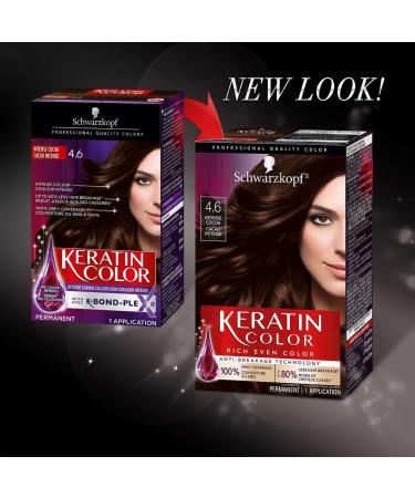 Schwarzkopf Keratin Color 4.6 Intense Cocoa Permanent Hair Color Cream - Buy Online on GoSupps.com