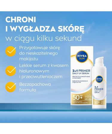 Beiersdorf AG Nivea Sun SPF50+ Primer Daily UV Serum 30 ml - Buy Online on GoSupps.com