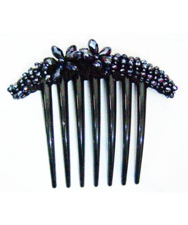 French twist hair comb Ornamented along the top of the heading with Crystal 2 Flower
