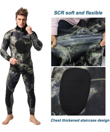 Nataly Osmann Camo Spearfishing Wetsuits Men 3mm/1.5mm Neoprene 2-Pieces Hooded Diving Suit - Camo-3mm Large - Buy Online on GoSupps.com
