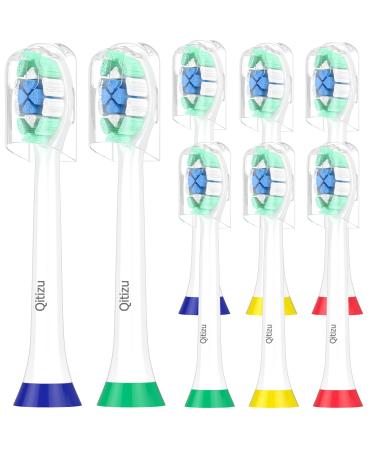 Replacement Heads Compatible with Phillips Sonicare Electric Toothbrush-3D Diamond White Toothbrush Brush Heads for C1 C2 C3 4100 2100 1100 Diamond Protective Expert Clean 8 Pack White