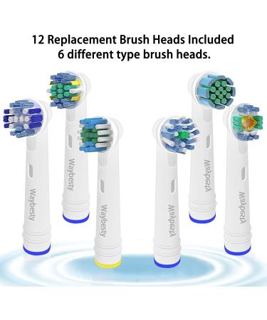 12 Pack of Compatible White Clean Replacement Toothbrush Heads for Oral-B Electric Toothbrushes - Fits Oral-B 7000/Pro 1000/9600/5000/3000/8000 - Buy Online on GoSupps.com
