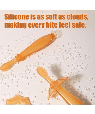 Soft Silicone 2-in-1 Children's Toothbrush & Bite Ring | Durable Deep Cleansing Brush for Kids | Perfect Gift for Boys & Girls - Buy Online on GoSupps.com