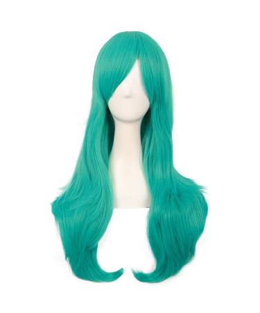 MapofBeauty 28 Inch/70cm Women Side Bangs Long Curly Hair Cosplay Wig (Light Sea Green) - Buy Online on GoSupps.com