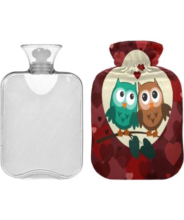 Owl Valentine's Day Hot Water Bottle with Cover | Pain Relief Hot Pack for Women | 1L Perfect Gift - Buy Online on GoSupps.com