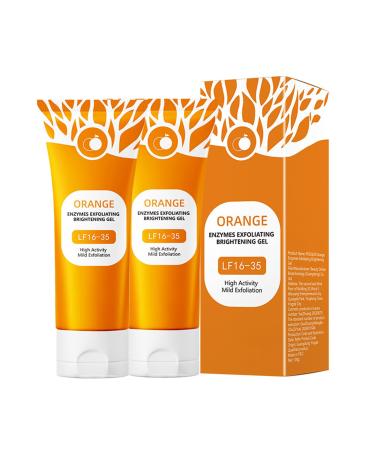 Orange Exfoliating Gel Face & Body Scrub Natural Orange Peeling Gel Moisturizing Face Scrub Gentle for All Skin Types(2PCS) Orange 0.88 Ounce (Pack of 2)