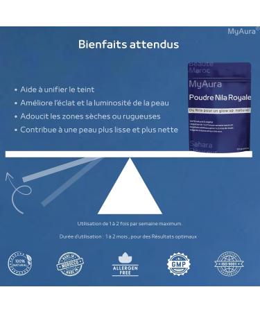 Poudre de nila Nila bleu poudre Maroc Qualit premuim Marque Fran aise claircit le teint et unifie la peau anti taches d acn Hydrate & adoucit le visage Soin Naturel Peau & Cheveux 100g - Buy Online on GoSupps.com