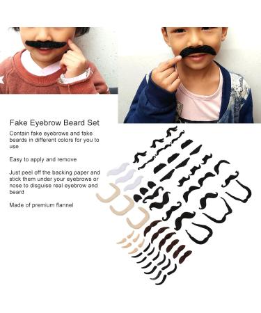  MIMEITOPA False Eyebrow Beard Kit Short Flannel Fake Eyebrow Beard Kit for Artificial Brows and Moustache with Back Adhesive for Theme Party - Buy Online on GoSupps.com