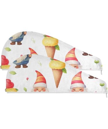 Super Absorbent Ice Cream Dwarf Hair Towel 2 Pack | Quick Dry Hair Turbans for Women & Girls - Buy Online on GoSupps.com