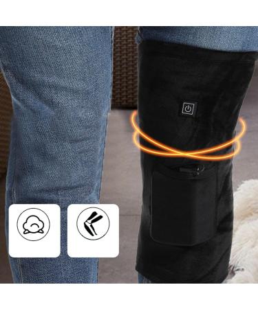 Adjustable Heated Knee Support Wrap - USB Charging Electric Knee Warmer with Fleece Brace - 3 Gears Heat for Pain Relief - Buy Online on GoSupps.com