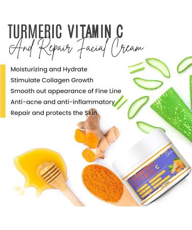 Turmeric Face Cream Anti Aging & Wrinkle & Dark Spot Remove Face Cream Vitamin C Cream for Face Dark Spot Corrector Face Moisturiser Reduces Fine Lines Hydrate and Plump Skin Uneven Skin Tone - Buy Online on GoSupps.com