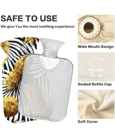 1L Heat Bottle | Durable Warm-Up Bag for Pain Relief - Pineapple Pattern | Luxurious Retro Summer Design for Hands Feet Shoulders & Neck - Buy Online on GoSupps.com